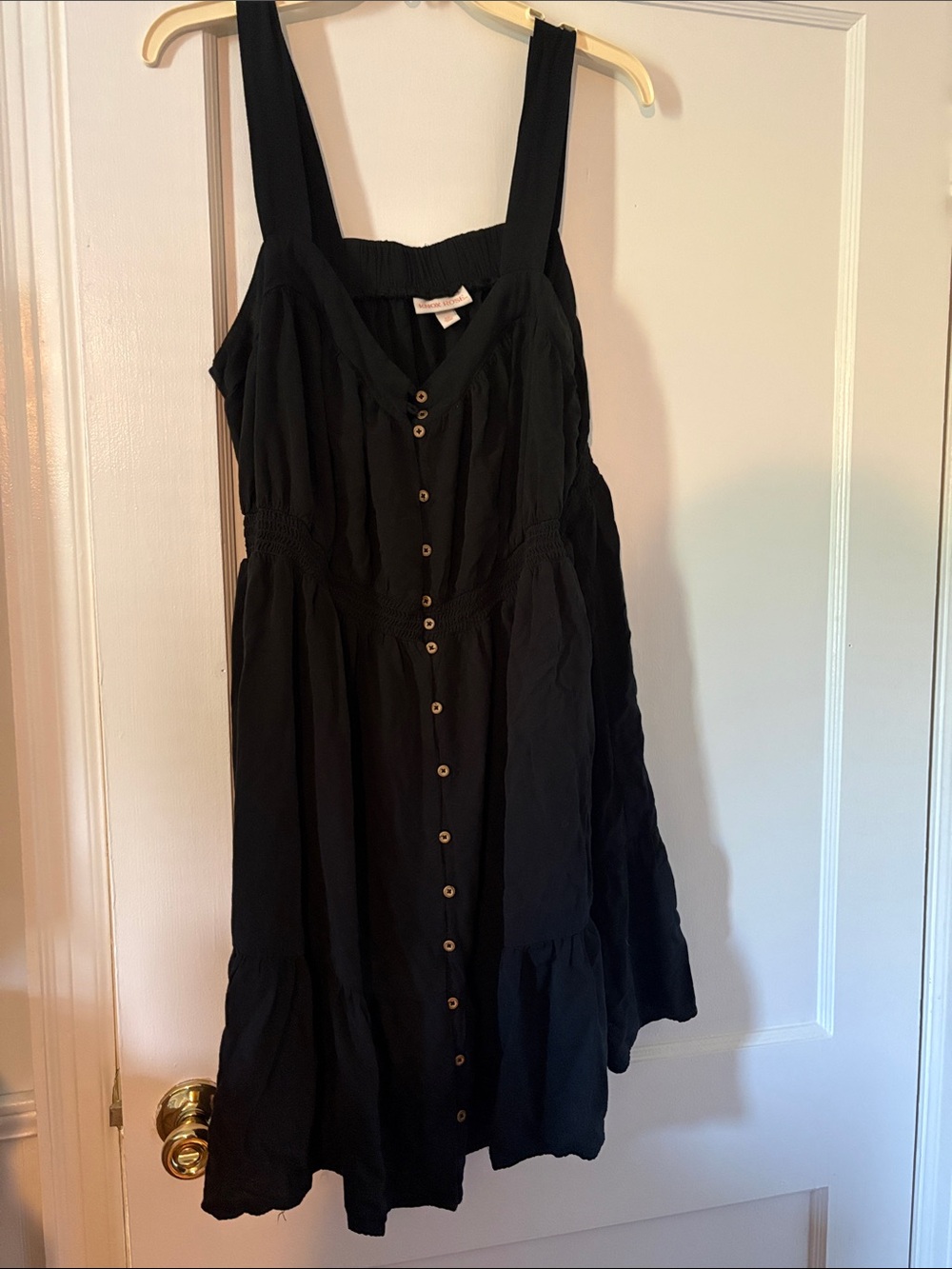 Knox Rose Black Button-Front Mini Sundress